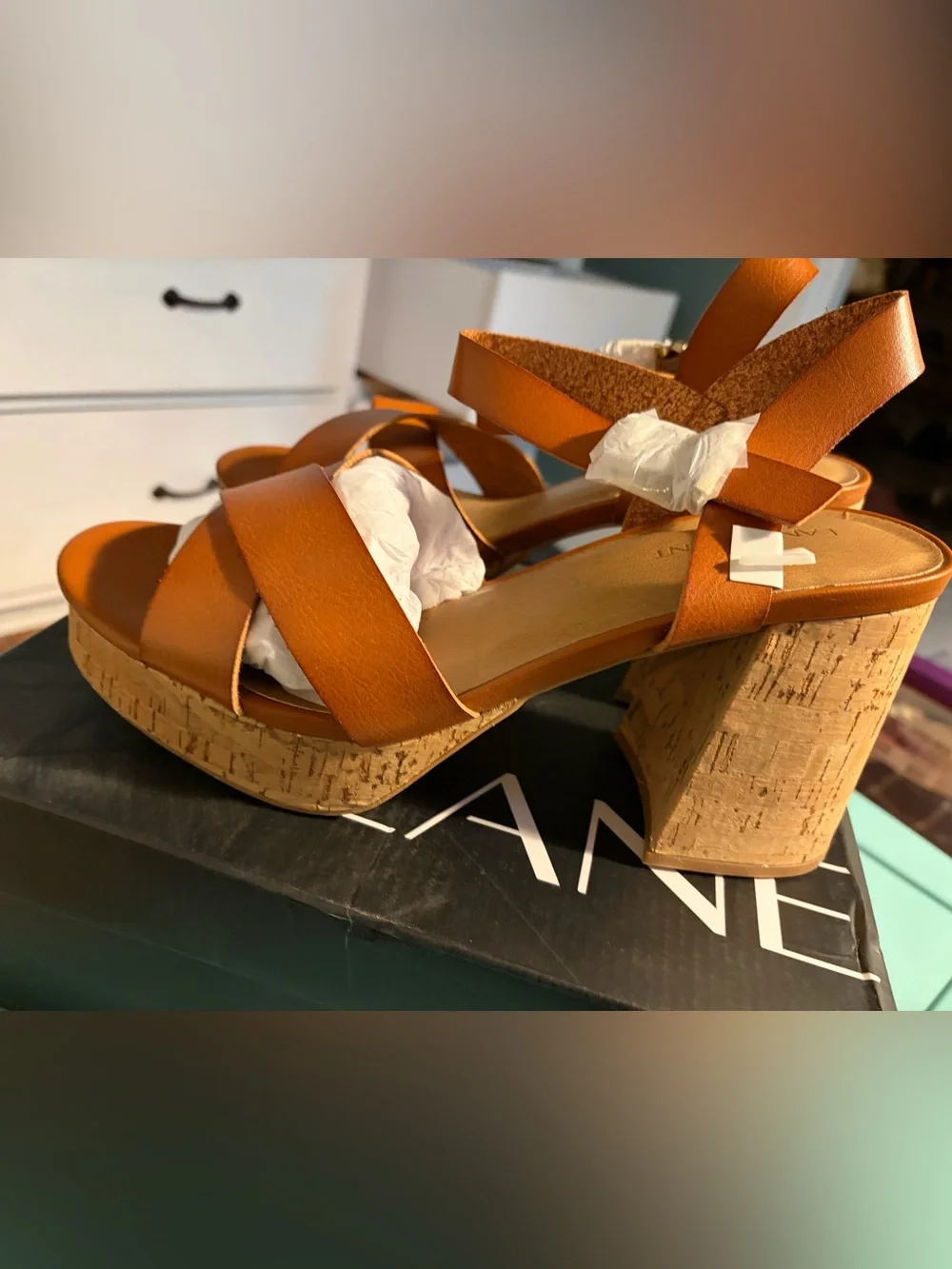 Lane Bryant Dream Cloud Platform Sandal in Cognac, 10W, NWT